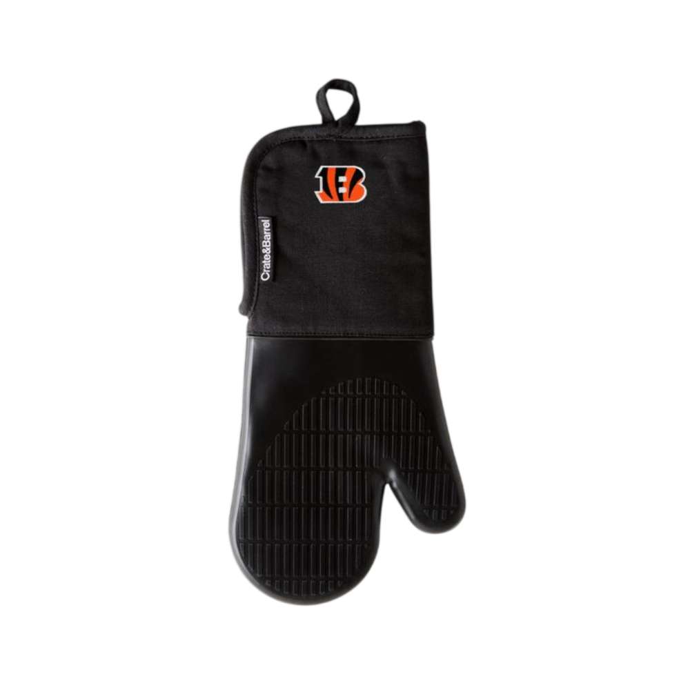 Cincinnati Bengals Crate & Barrel NFL Organic Cotton Oven Mitt with Silicone Grip orange and black with silicone grip