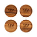 Cincinnati Bengals Crate & Barrel NFL Tondo Acacia Wood Coasters, Set of 4 with acacia wood and team logo