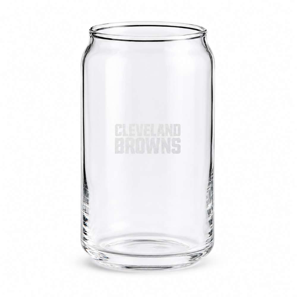 Cleveland Browns Crate & Barrel Beer Can 16oz Glass, Set of 4 with NFL team logo