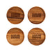 Cleveland Browns Crate & Barrel NFL Tondo Acacia Wood Coasters, Set of 4 with acacia wood and team logo