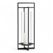 Crate & Barrel Dune Black Metal Outdoor Lantern 32 inches with X-shaped frame and glass hurricane insert