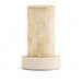 Crate & Barrel Sheridan Small Rechargeable Outdoor Lantern 13 inches with faux travertine shade