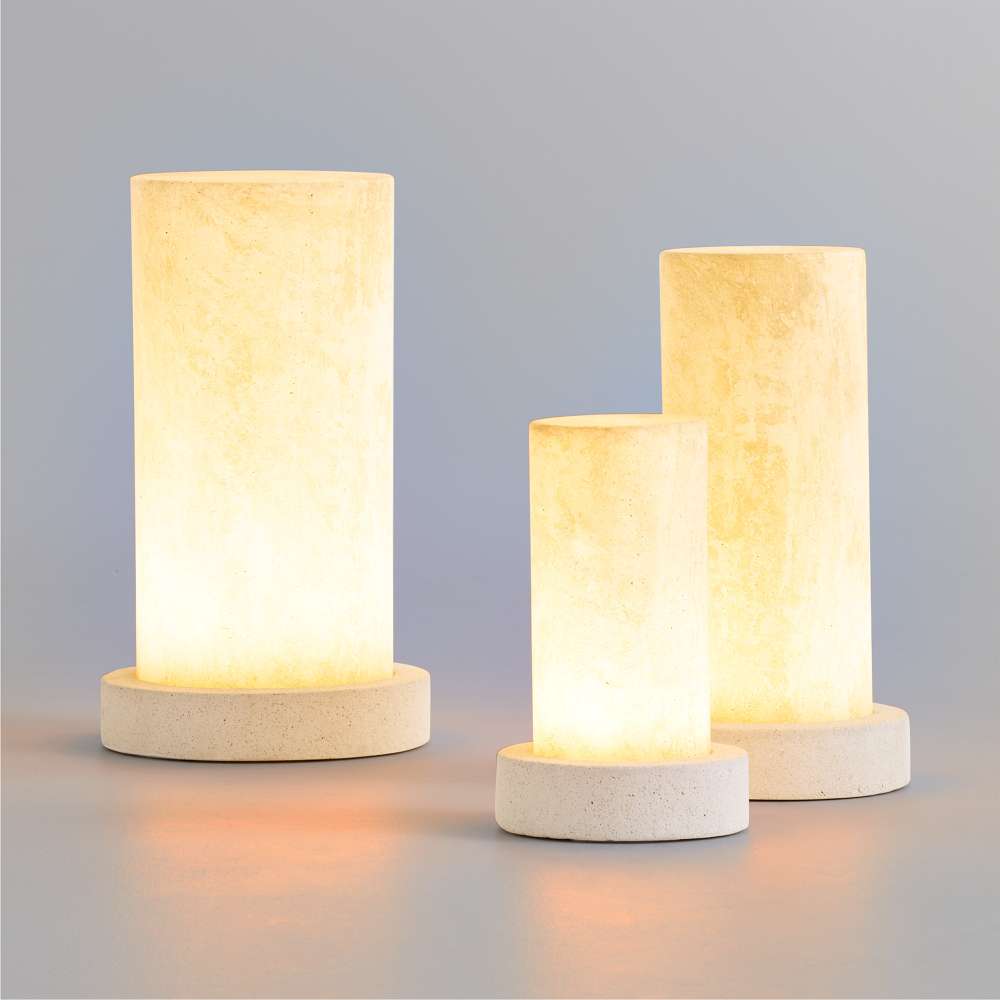 Crate & Barrel Sheridan Rechargeable Lanterns collection showing multiple sizes together