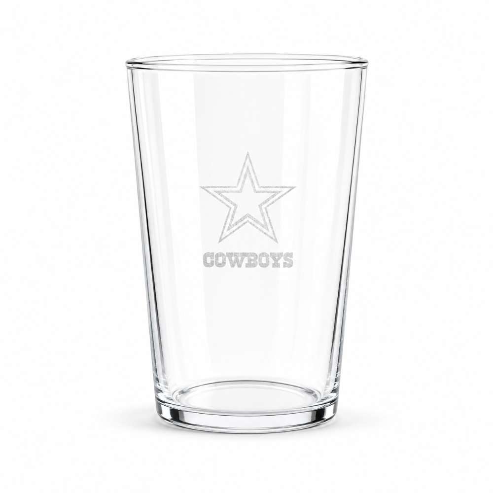 Dallas Cowboys Crate & Barrel Bodega 17oz Highball Glass, Set of 4 with clear glass and team logo