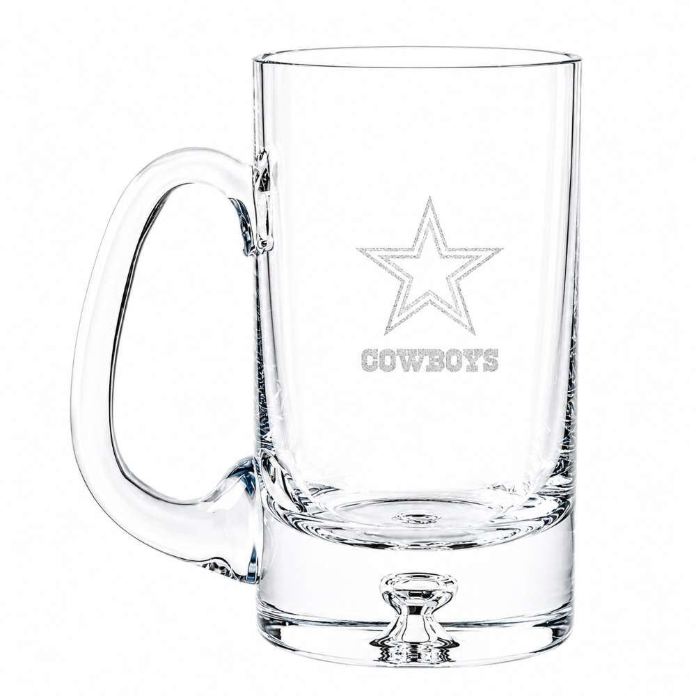Dallas Cowboys Crate & Barrel Direction 22oz Hand-Blown Beer Mug, Set of 4 hand-blown glass with team logo