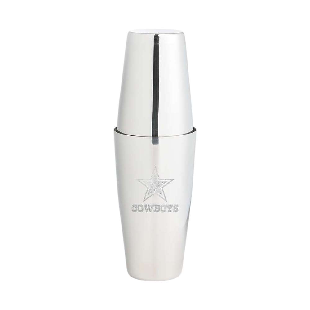 Dallas Cowboys Crate & Barrel Stainless Steel Boston Shaker with polished stainless steel finish