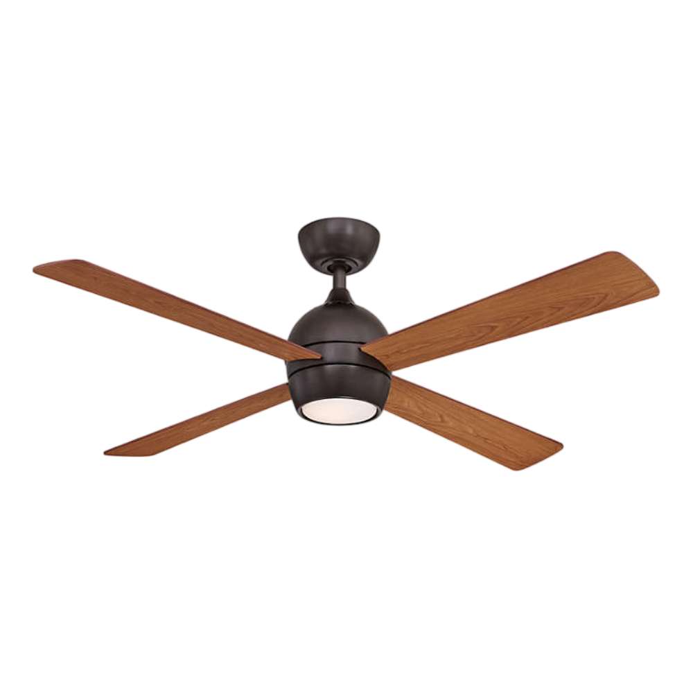 Dark Bronze Crate & Barrel Fanimation Kwad 52 inch Ceiling Fan showing reverse blade detail close up