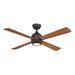 Dark Bronze Crate & Barrel Fanimation Kwad 52 inch Ceiling Fan showing reverse blade detail close up
