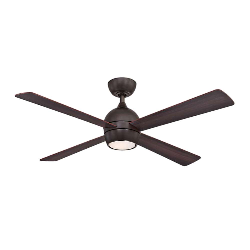 Dark Bronze Crate & Barrel Fanimation Kwad 52 inch Ceiling Fan with reverse blades in front view