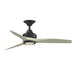 Dark Bronze/Light Oak Crate & Barrel Fanimation Spitfire Walnut Indoor/Outdoor Ceiling Fan 48 inch with LED light in front view