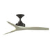 Dark Bronze/Light Oak Crate & Barrel Fanimation Spitfire Walnut Indoor/Outdoor Ceiling Fan 48 inch without LED light in front view