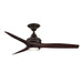 Dark Bronze/Walnut Crate & Barrel Fanimation Spitfire Walnut Indoor/Outdoor Ceiling Fan 48 inch with LED light in front view