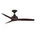 Dark Bronze/Walnut Crate & Barrel Fanimation Spitfire Walnut Indoor/Outdoor Ceiling Fan 48 inch without LED light in front view