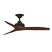 Dark Bronze/Whiskey Crate & Barrel Fanimation Spitfire Walnut Indoor/Outdoor Ceiling Fan 48 inch without LED light in front view