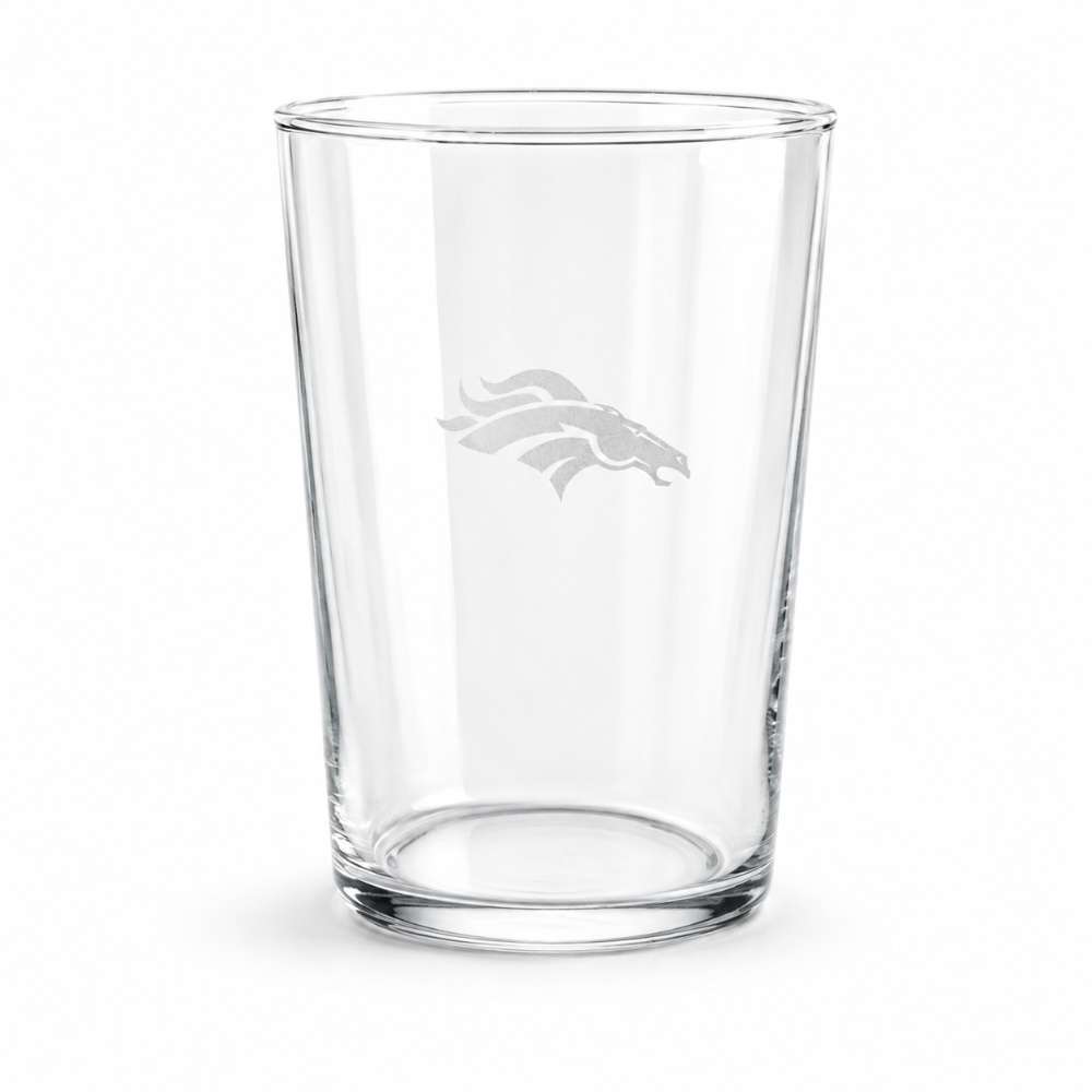 Denver Broncos Crate & Barrel Bodega 17oz Highball Glass, Set of 4 with clear glass and team logo