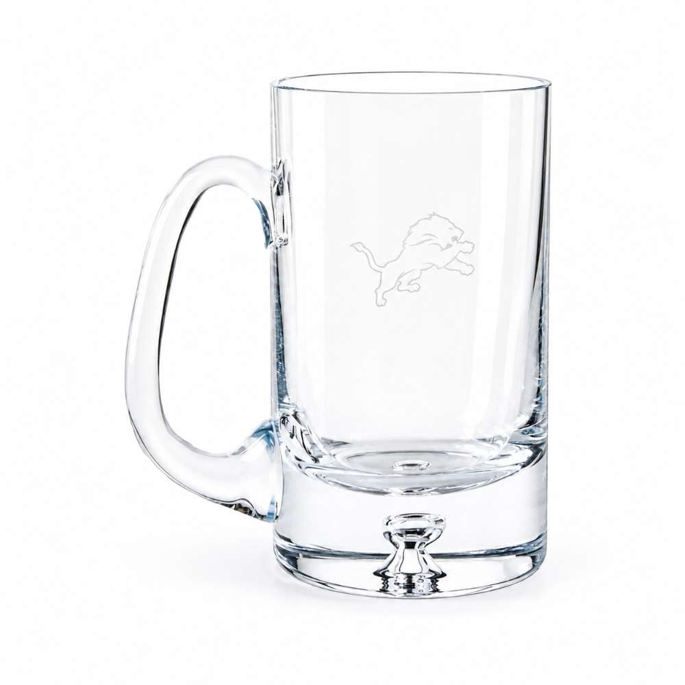 Detroit Lions Crate & Barrel Direction 22oz Hand-Blown Beer Mug, Set of 4 hand-blown glass with team logo