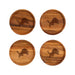 Detroit Lions Crate & Barrel NFL Tondo Acacia Wood Coasters, Set of 4 with acacia wood and team logo