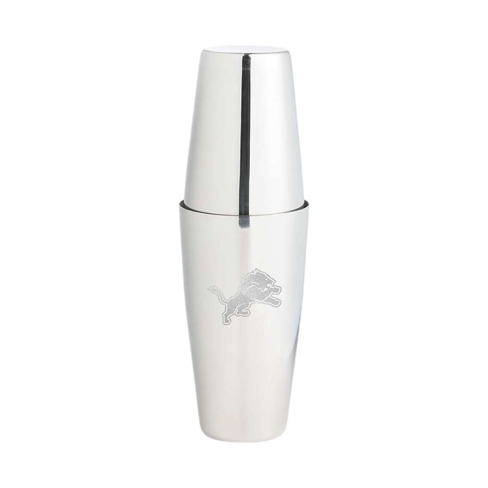Detroit Lions Crate & Barrel Stainless Steel Boston Shaker with polished stainless steel finish