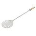 Gozney Balance Turning Peel on white showing the round perforated stainless head on a long shaft with a light wood handle grip.