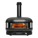 Gozney Dome Gen 2 Natural Gas Pizza Oven straight-on front view on white with the chimney on top a flame inside the copper-toned dome and the control panel reading 940.