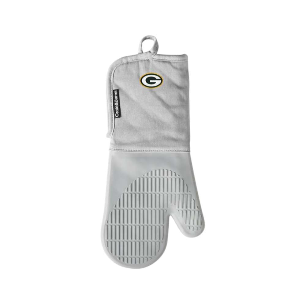 Green Bay Packers Crate & Barrel NFL Organic Cotton Oven Mitt with Silicone Grip green and gold with silicone grip