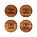 Green Bay Packers Crate & Barrel NFL Tondo Acacia Wood Coasters, Set of 4 with acacia wood and team logo