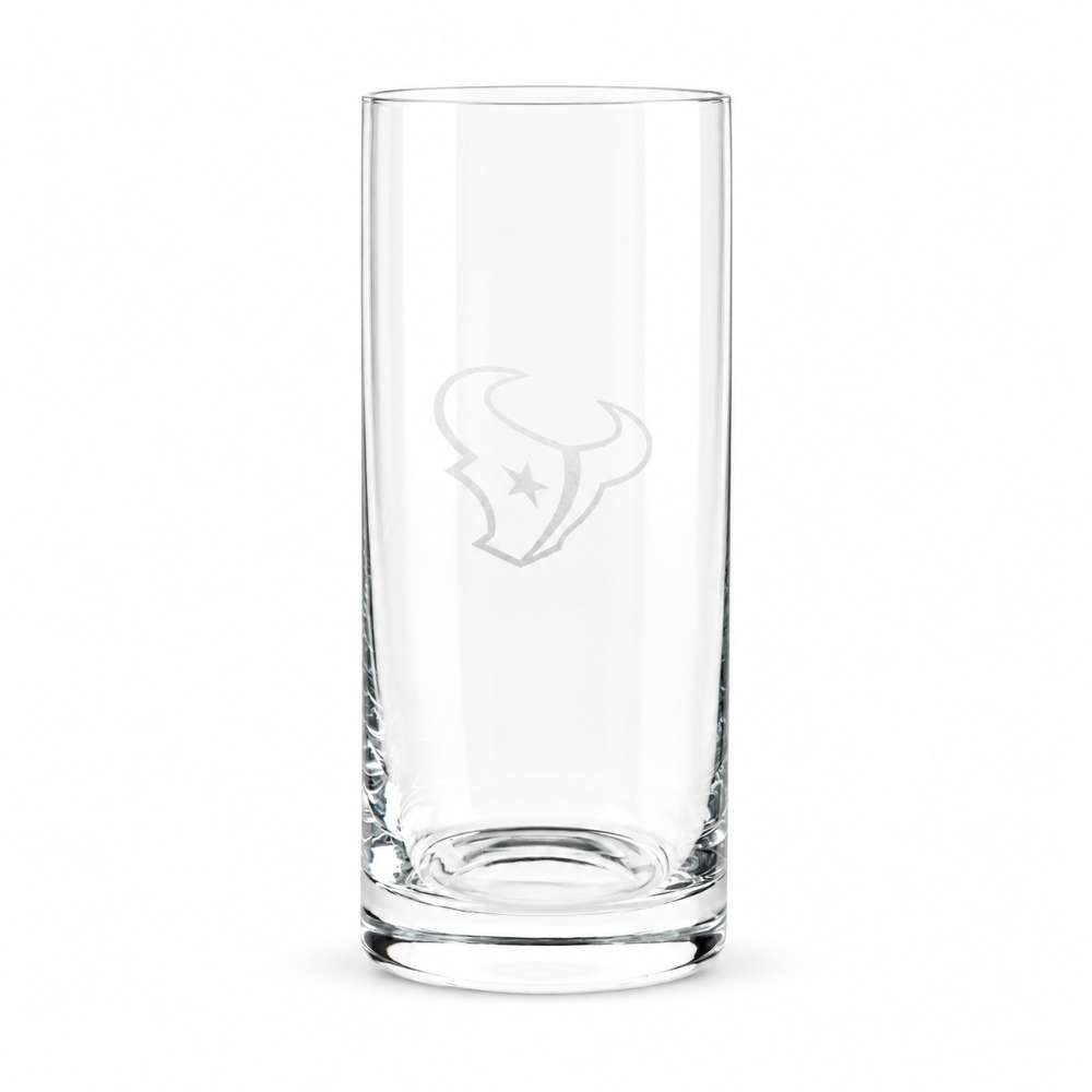 Houston Texans Crate & Barrel Aspen Highball Glass Set with NFL team logo on classic 18 oz glass
