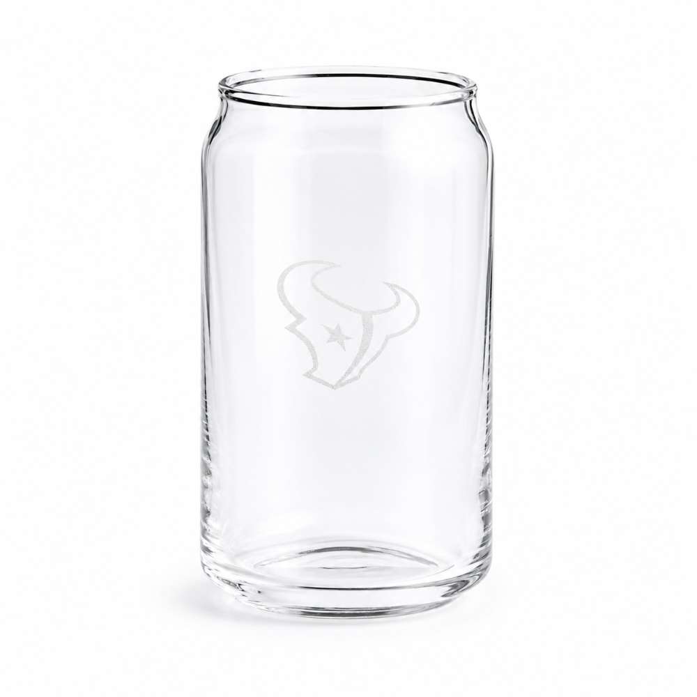 Houston Texans Crate & Barrel Beer Can 16oz Glass, Set of 4 with NFL team logo
