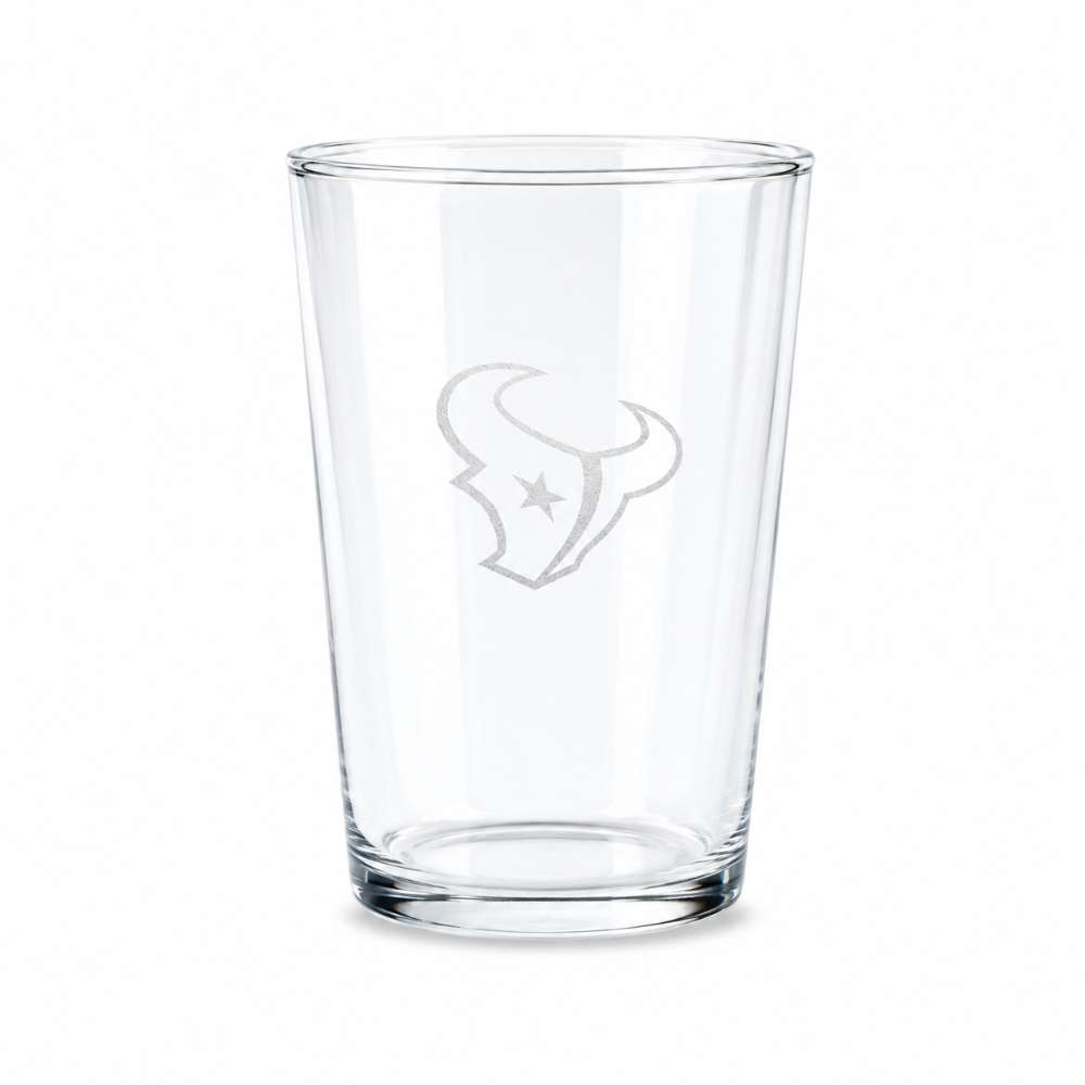 Houston Texans Crate & Barrel Bodega 17oz Highball Glass, Set of 4 with clear glass and team logo