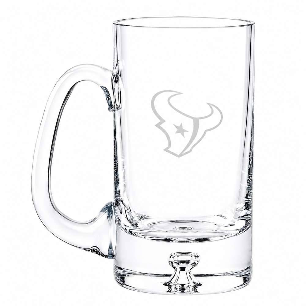 Houston Texans Crate & Barrel Direction 22oz Hand-Blown Beer Mug, Set of 4 hand-blown glass with team logo