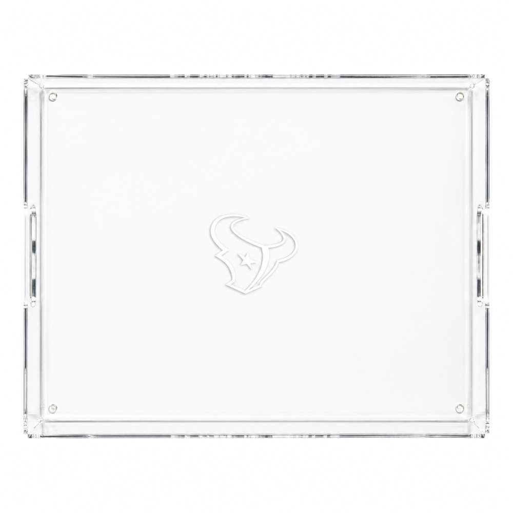 Houston Texans Crate & Barrel NFL Large Rectangle Acrylic Decorative Tray with team logo on white acrylic