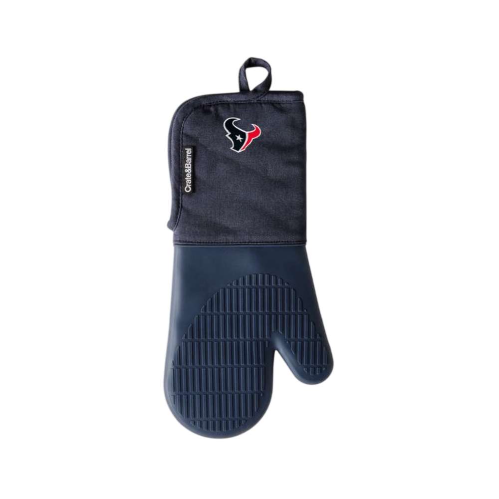 Houston Texans Crate & Barrel NFL Organic Cotton Oven Mitt with Silicone Grip navy blue and red with silicone grip