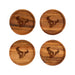 Houston Texans Crate & Barrel NFL Tondo Acacia Wood Coasters, Set of 4 with acacia wood and team logo
