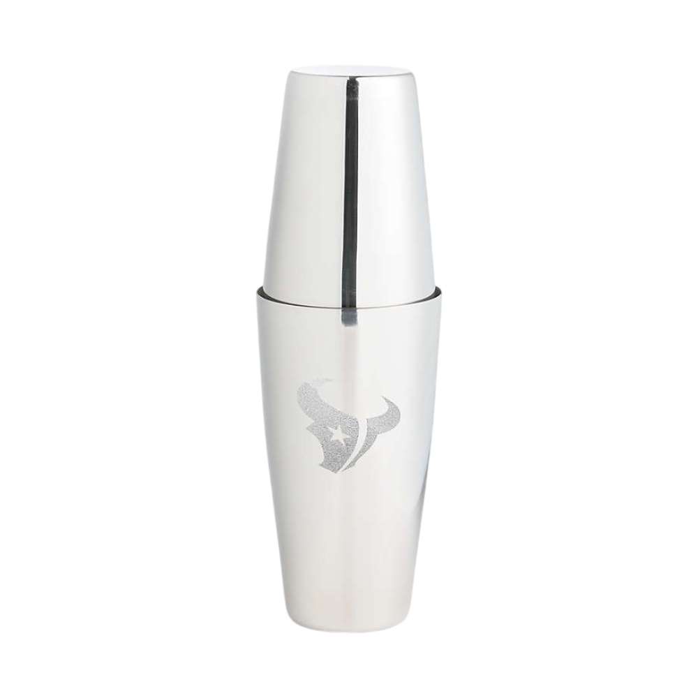 Houston Texans Crate & Barrel Stainless Steel Boston Shaker with polished stainless steel finish