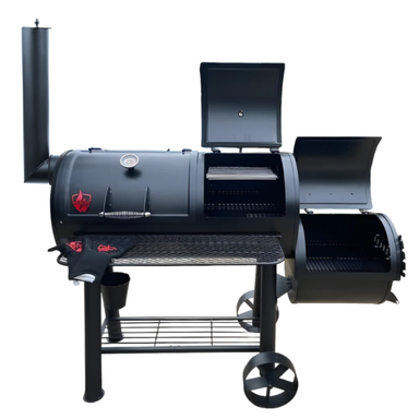 Wildfire Longhorn Offset BBQ Smoker Heavy Duty Dual Chamber With Free Rubs-Freedom Room