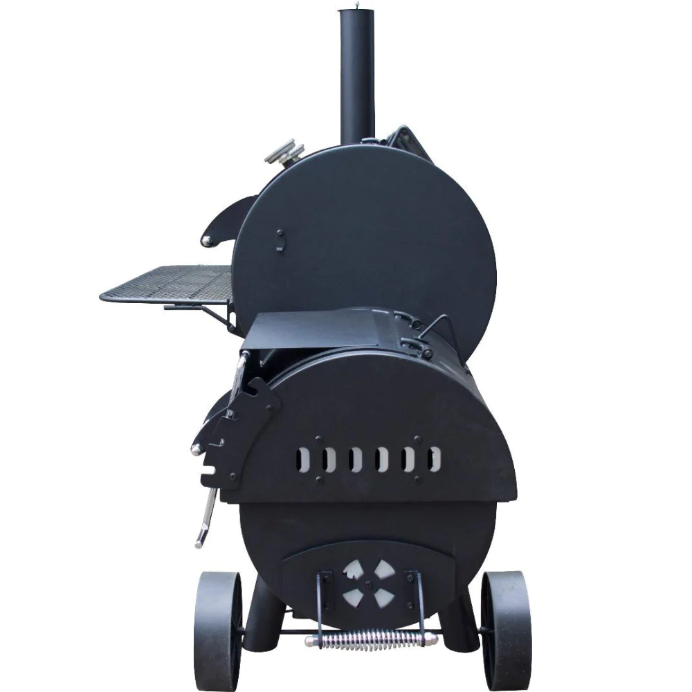 Wildfire Longhorn Offset BBQ Smoker Heavy Duty Dual Chamber With Free Rubs-Freedom Room