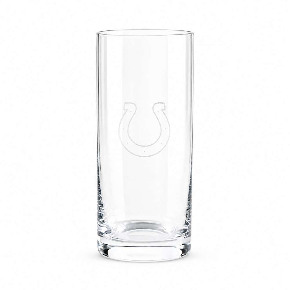 Indianapolis Colts Crate & Barrel Aspen Highball Glass Set with NFL team logo on classic 18 oz glass