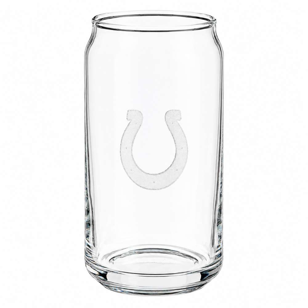 Indianapolis Colts Crate & Barrel Beer Can 16oz Glass, Set of 4 with NFL team logo