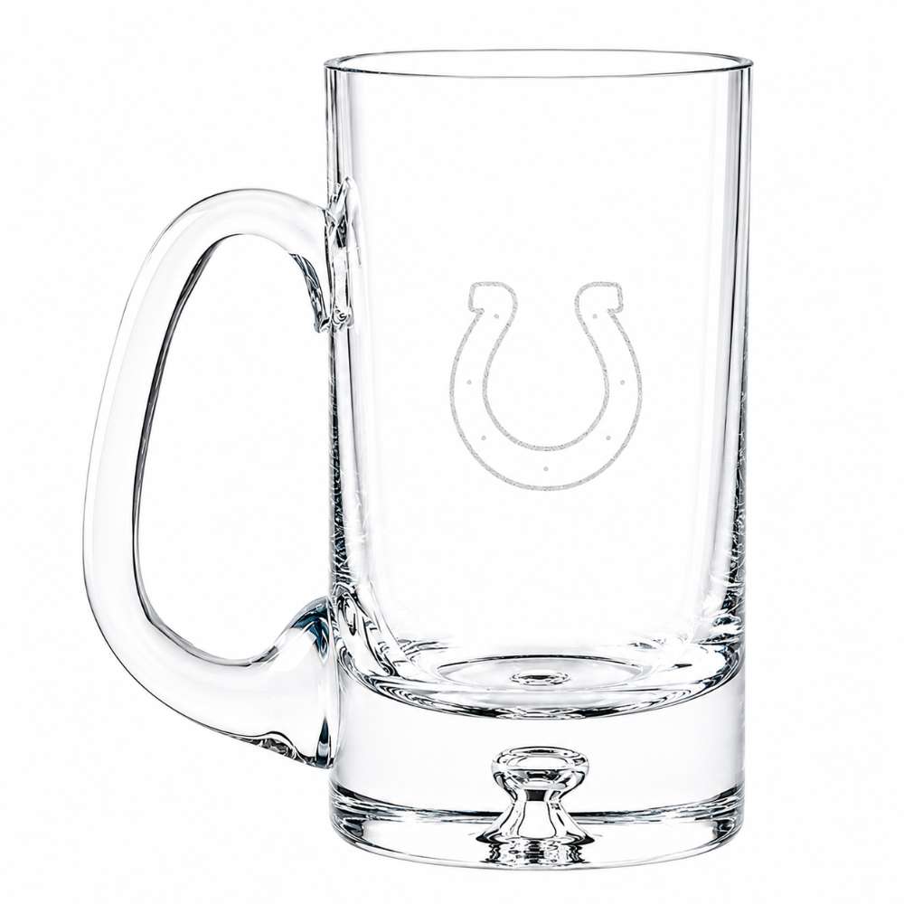 Indianapolis Colts Crate & Barrel Direction 22oz Hand-Blown Beer Mug, Set of 4 hand-blown glass with team logo