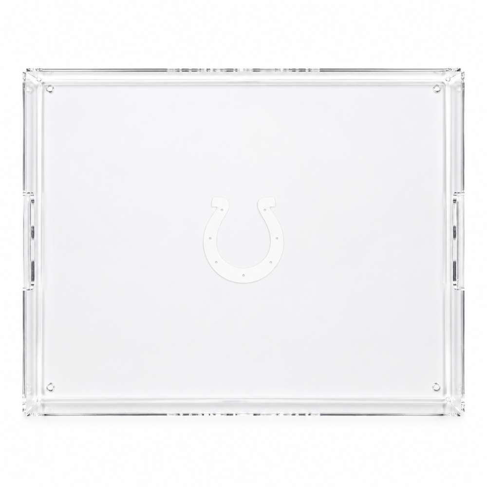 Indianapolis Colts Crate & Barrel NFL Large Rectangle Acrylic Decorative Tray with team logo on white acrylic