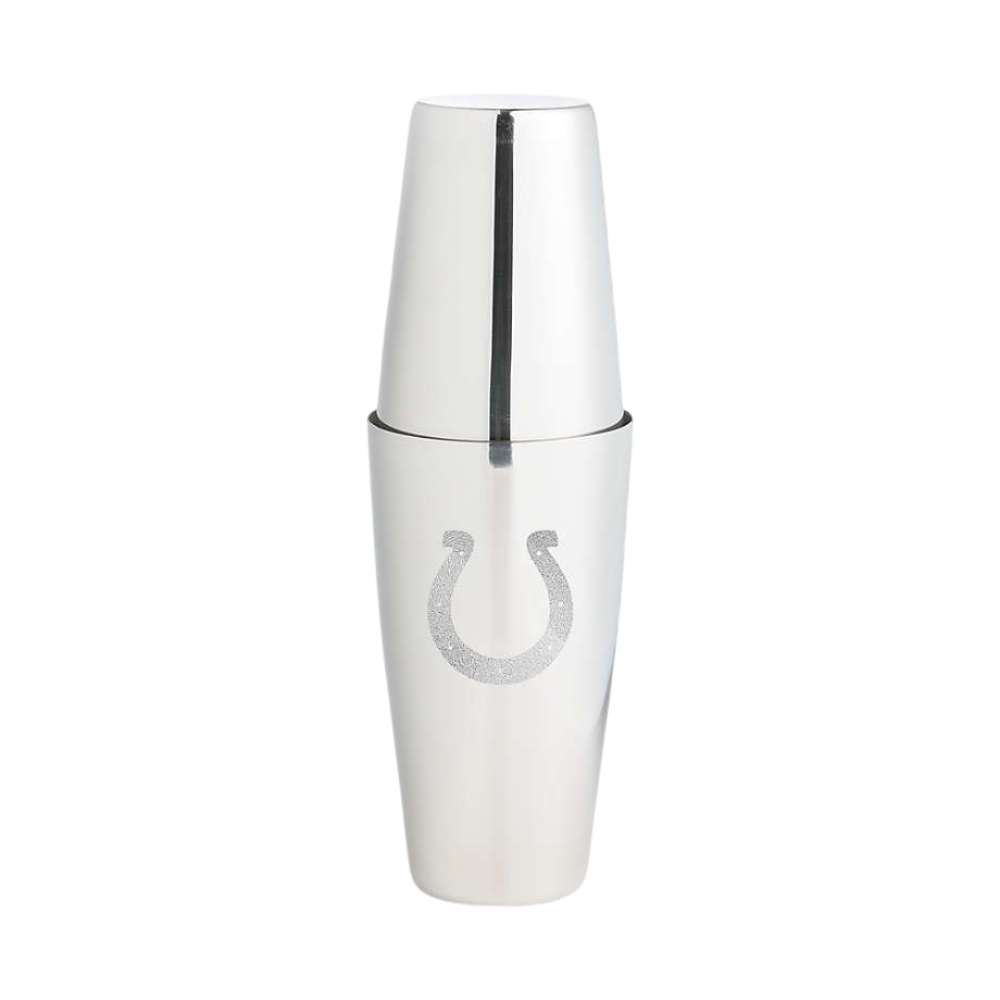 Indianapolis Colts Crate & Barrel Stainless Steel Boston Shaker with polished stainless steel finish