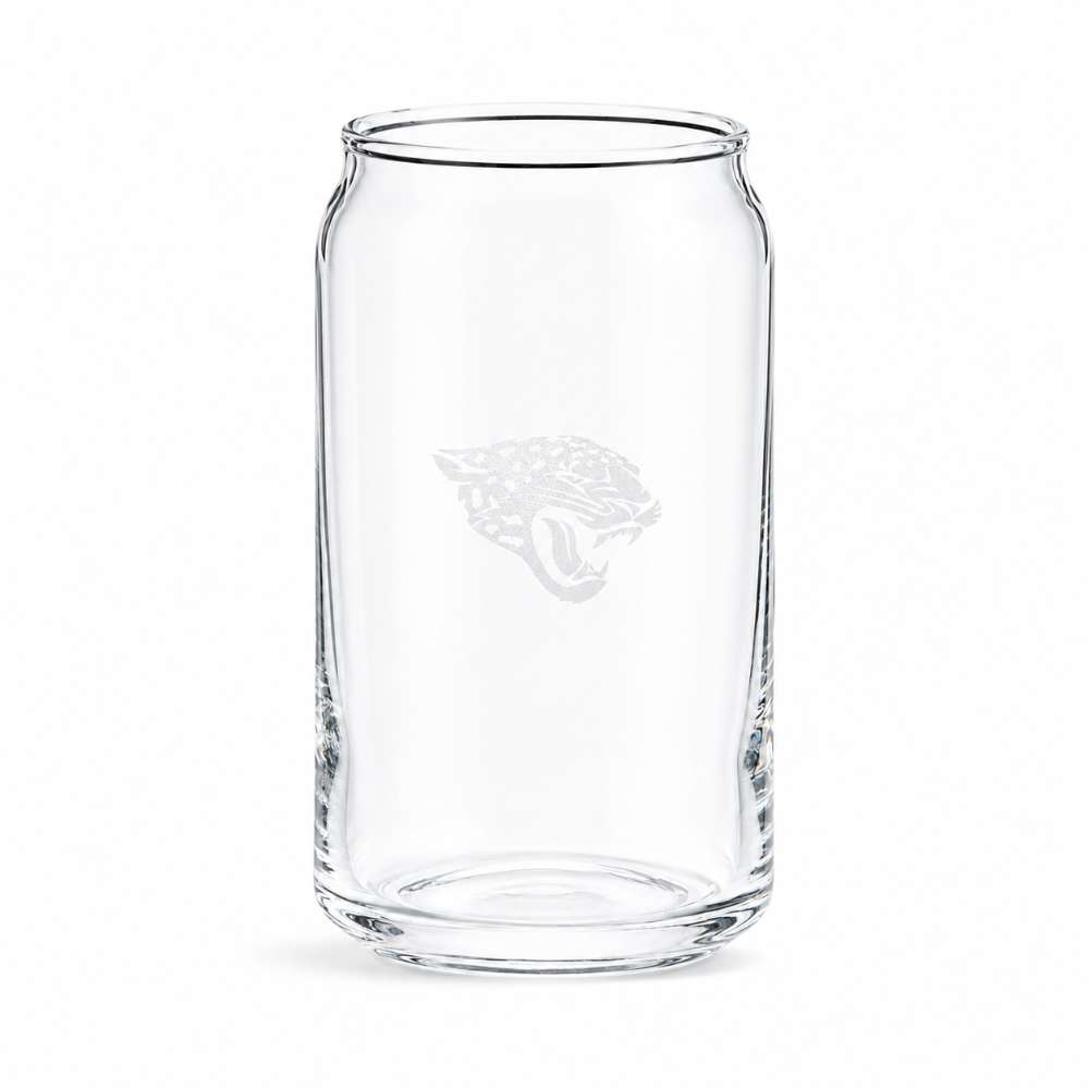 Jacksonville Jaguars Crate & Barrel Beer Can 16oz Glass, Set of 4 with NFL team logo
