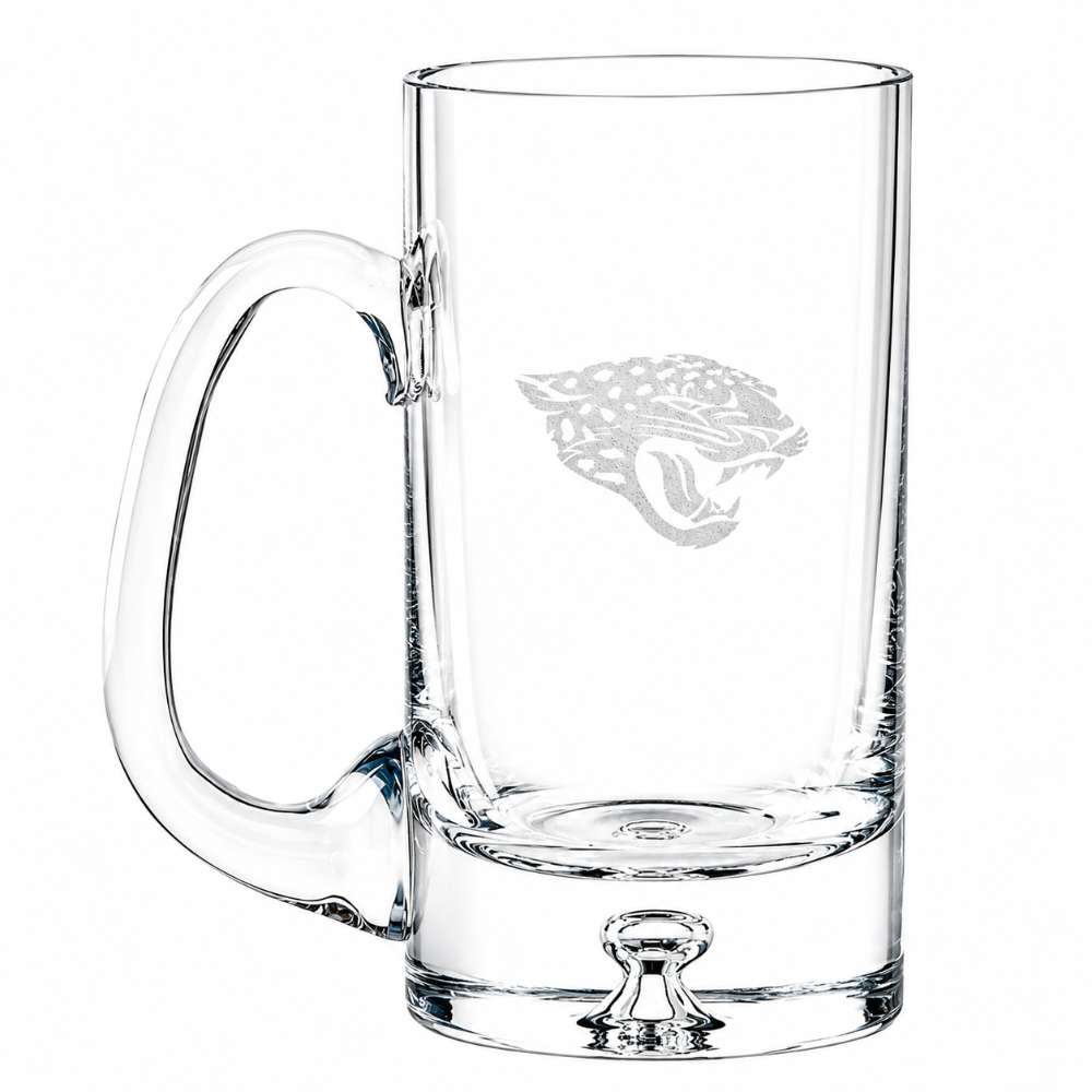 Jacksonville Jaguars Crate & Barrel Direction 22oz Hand-Blown Beer Mug, Set of 4 hand-blown glass with team logo