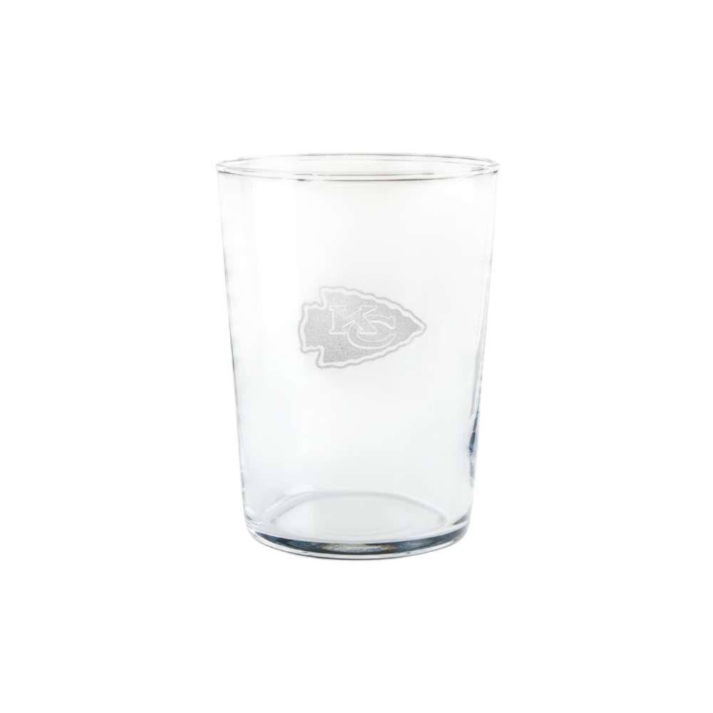 Kansas City Chiefs Crate & Barrel Bodega 17oz Highball Glass, Set of 4 with clear glass and team logo