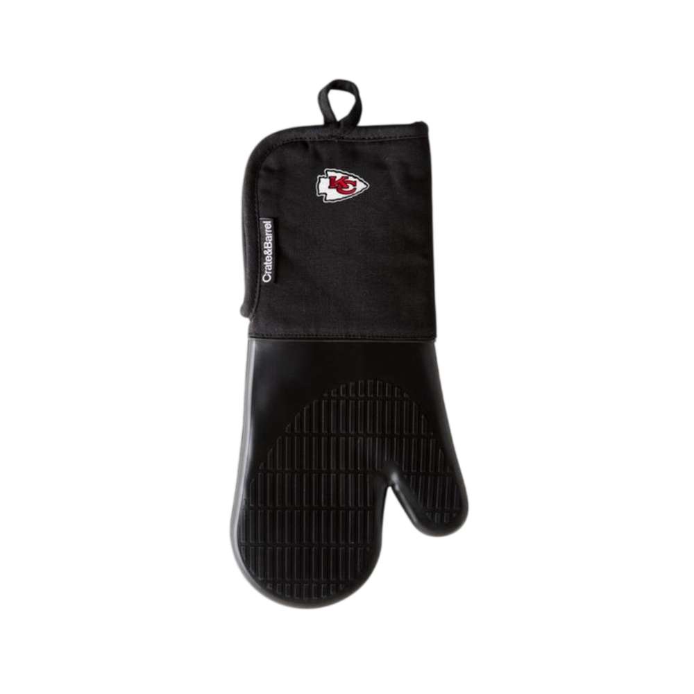 Kansas City Chiefs Crate & Barrel NFL Organic Cotton Oven Mitt with Silicone Grip red and white with silicone grip
