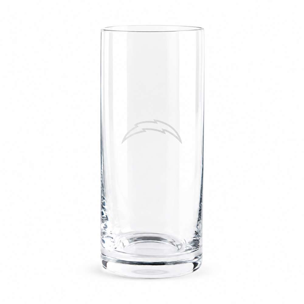 Los Angeles Chargers Crate & Barrel Aspen Highball Glass Set with NFL team logo on classic 18 oz glass