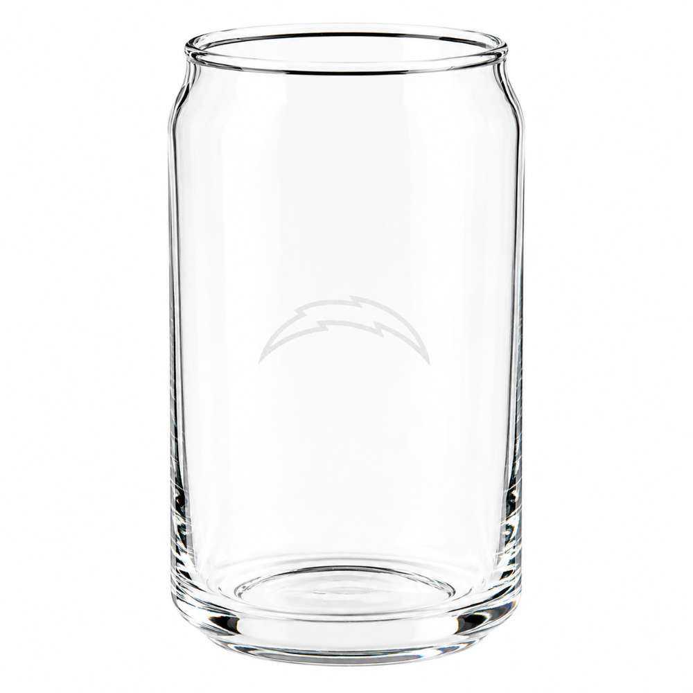 Los Angeles Chargers Crate & Barrel Beer Can 16oz Glass, Set of 4 with NFL team logo