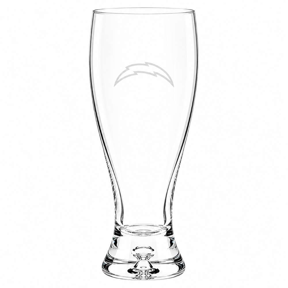 Los Angeles Chargers Crate & Barrel Direction 17oz Hand-Blown Pilsner Beer Glass, Set of 4 hand-blown glass with team logo