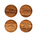 Los Angeles Chargers Crate & Barrel NFL Tondo Acacia Wood Coasters, Set of 4 with acacia wood and team logo