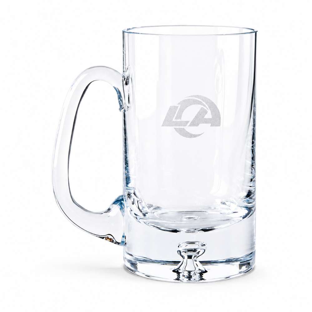 Los Angeles Rams Crate & Barrel Direction 22oz Hand-Blown Beer Mug, Set of 4 hand-blown glass with team logo